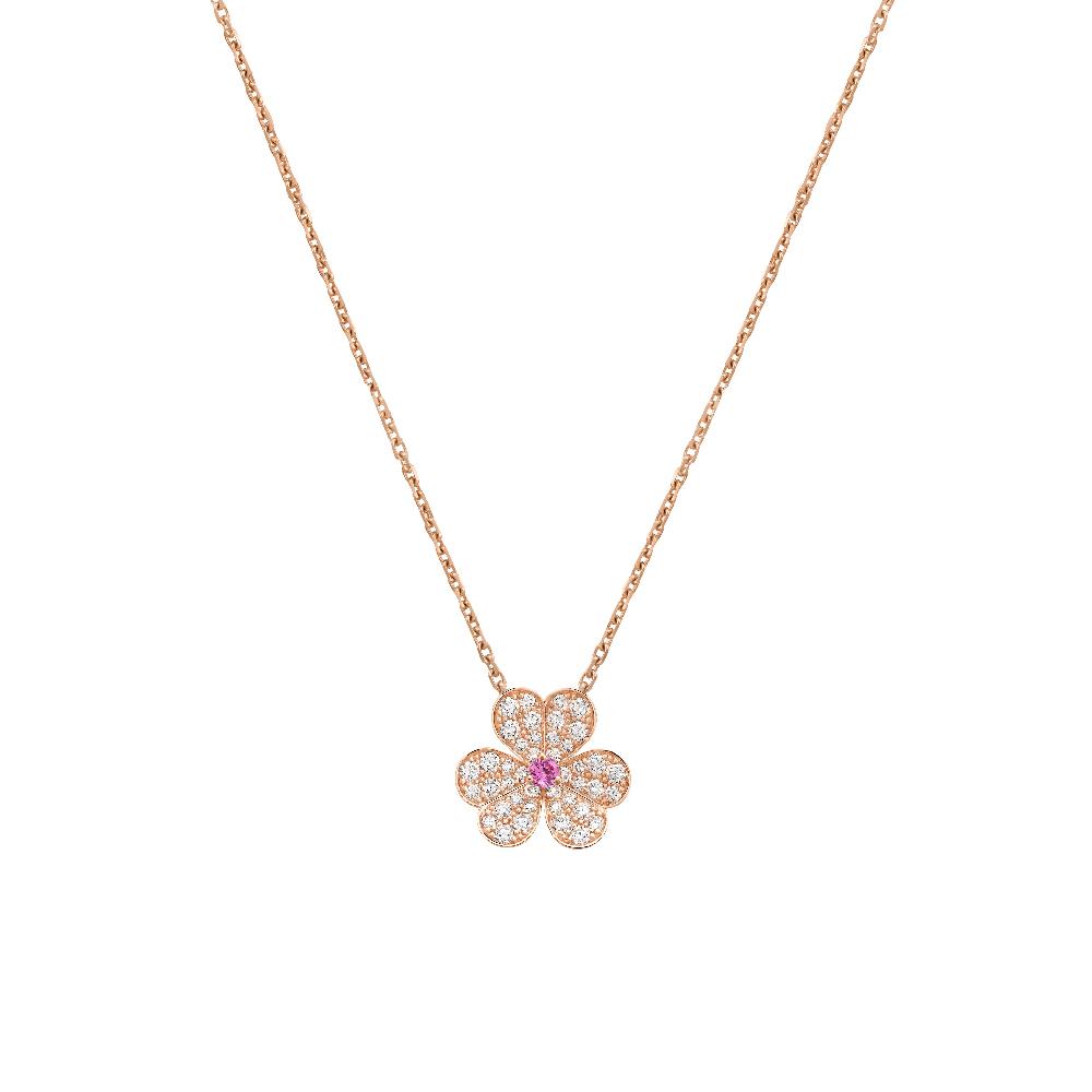 [⭐Aura]FRIVOLE ROSE GOLD FLOWER DIAMOND NECKLACE