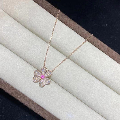 [⭐Aura]FRIVOLE ROSE GOLD FLOWER DIAMOND NECKLACE