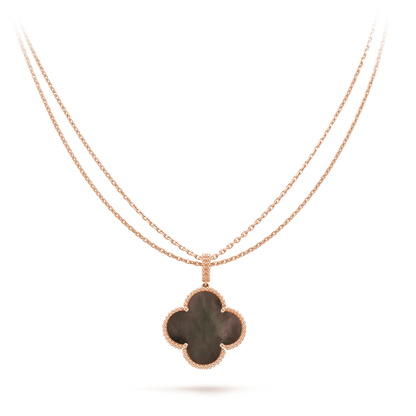[⭐Aura]CLOVER 25MM GOLD DARK MOP BIG CLOVER NECKLACE