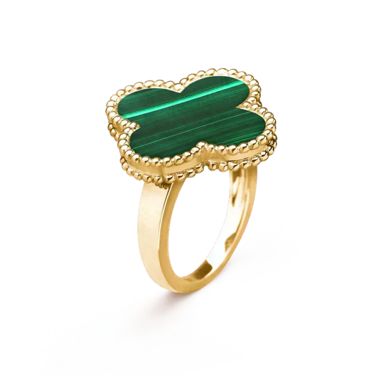 [⭐Aura]CLOVER MALACHITE RING