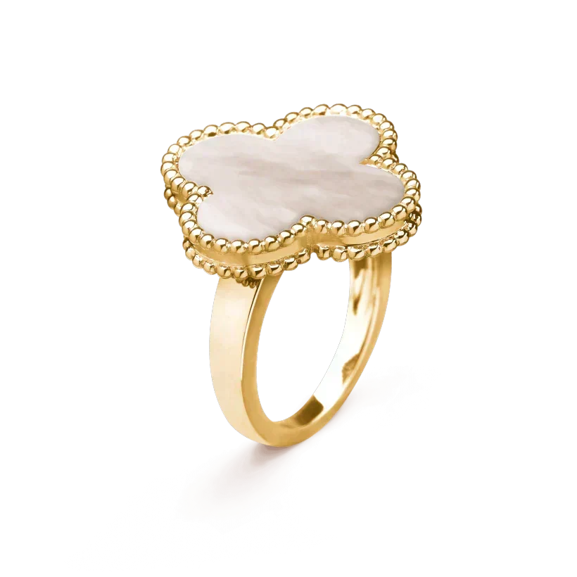 [⭐Aura]CLOVER WHITE MOP RING