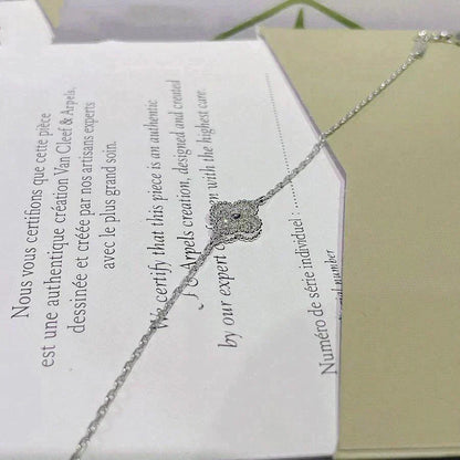 [⭐Aura]CLOVER  SINGLE FLOWER BRACELET SILVER
