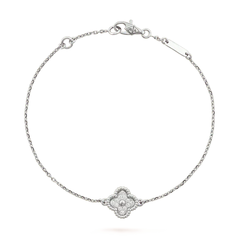 [⭐Aura]CLOVER  SINGLE FLOWER BRACELET SILVER