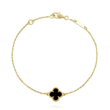 [⭐Aura]CLOVER ONYX SINGLE FLOWER BRACELET
