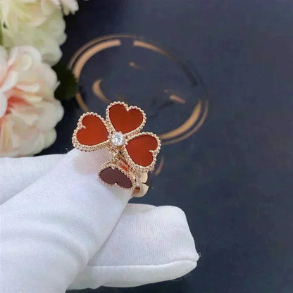 [⭐Aura]SWEET CLOVER CARNELIAN RING