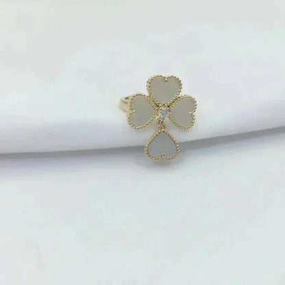 [⭐Aura]SWEET CLOVER WHITE MOP RING