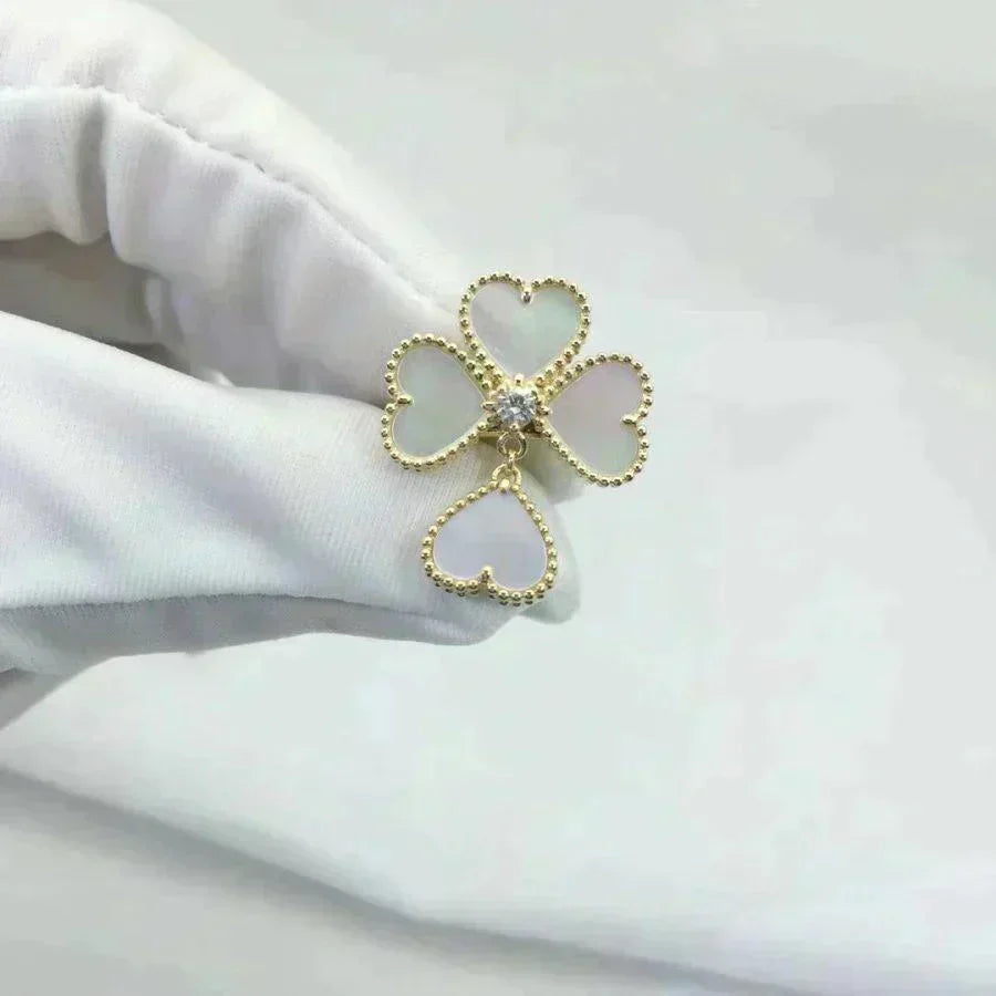 [⭐Aura]SWEET CLOVER WHITE MOP RING
