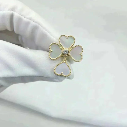 [⭐Aura]SWEET CLOVER WHITE MOP RING