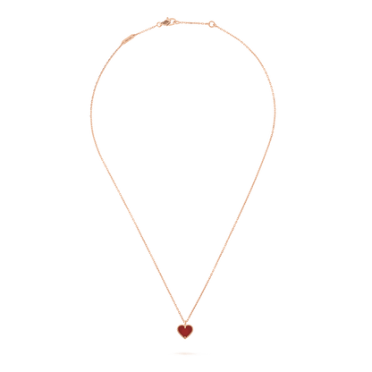[⭐Aura]SWEET CLOVER CARNELIAN HEART NECKLACE