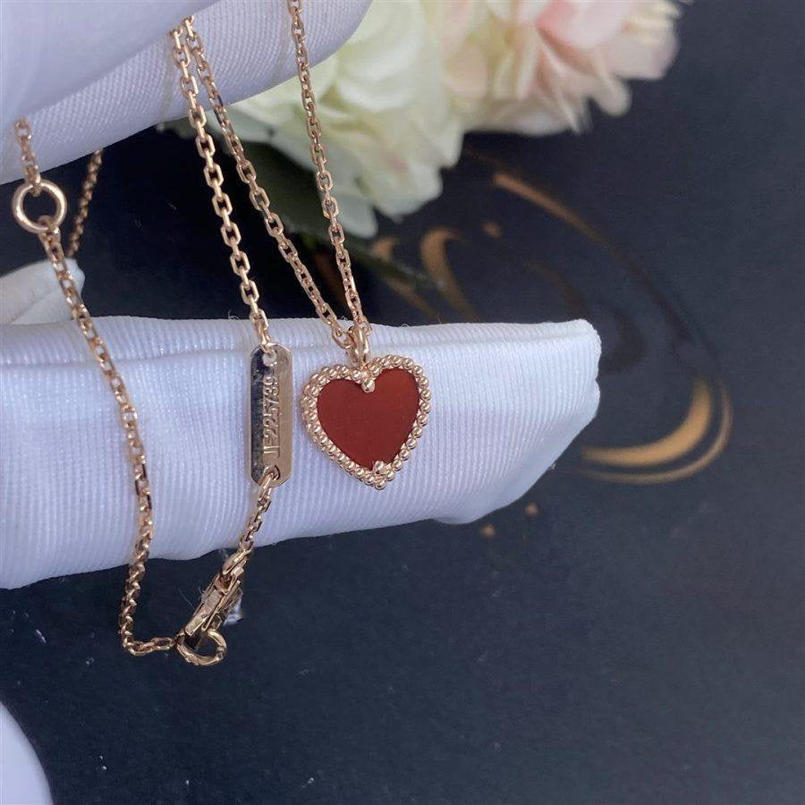 [⭐Aura]SWEET CLOVER CARNELIAN HEART NECKLACE