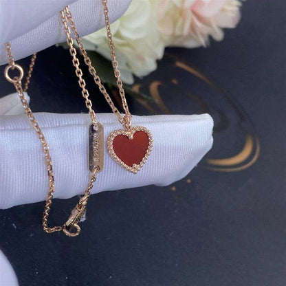 [⭐Aura]SWEET CLOVER CARNELIAN HEART NECKLACE