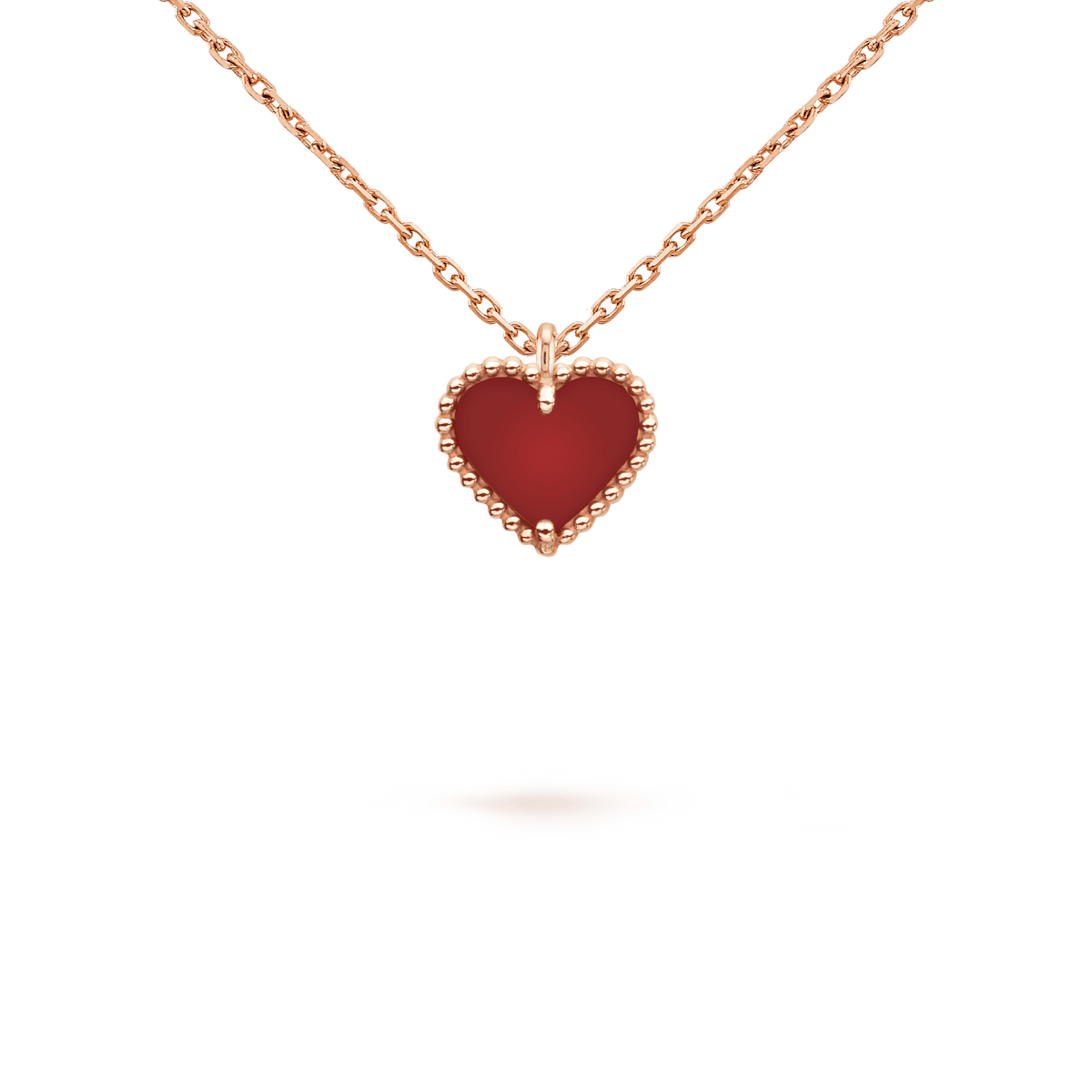 [⭐Aura]SWEET CLOVER CARNELIAN HEART NECKLACE
