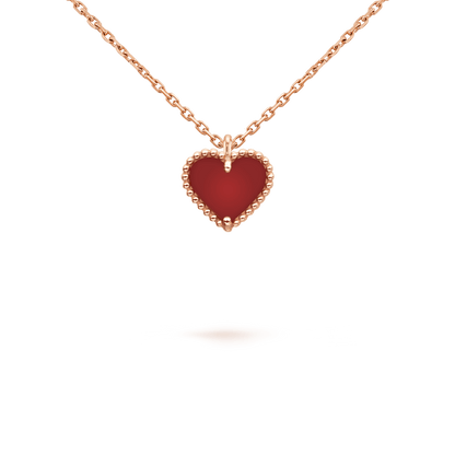 [⭐Aura]SWEET CLOVER CARNELIAN HEART NECKLACE