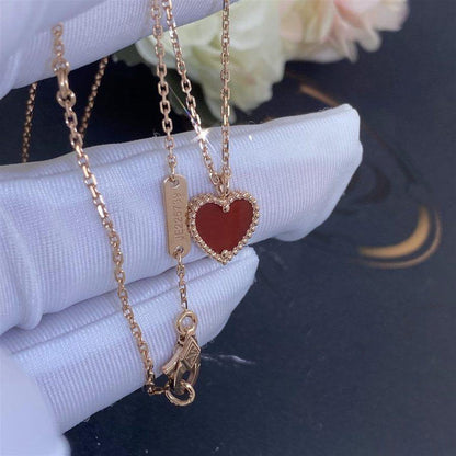 [⭐Aura]SWEET CLOVER CARNELIAN HEART NECKLACE
