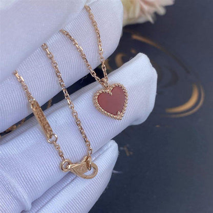 [⭐Aura]SWEET CLOVER CARNELIAN HEART NECKLACE