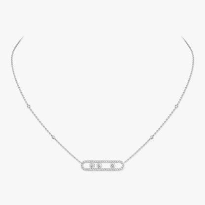 [⭐Aura] Move Pave_ Rose Gold Diamond Necklace