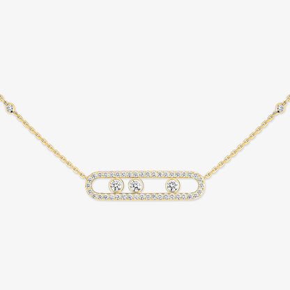 [⭐Aura] Move Pave_ Rose Gold Diamond Necklace
