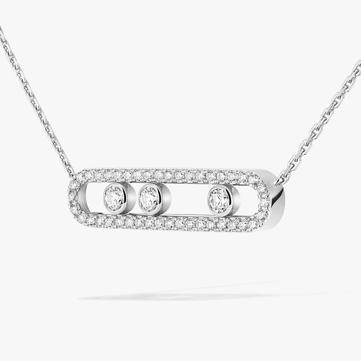 [⭐Aura] Move Pave_ Rose Gold Diamond Necklace