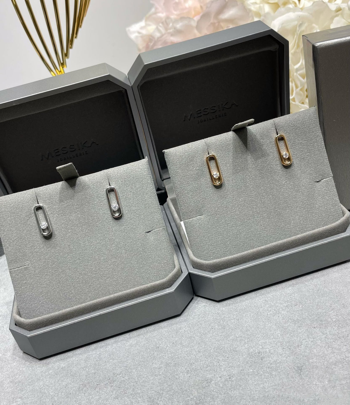 [⭐Aura]MOVE UNO SMALL 1 DIAMOND EARRINGS