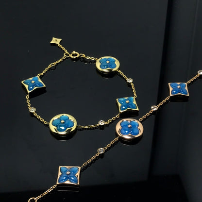 [⭐Aura]STAR AND SUN 4 MOTIF BLUE BRACELET