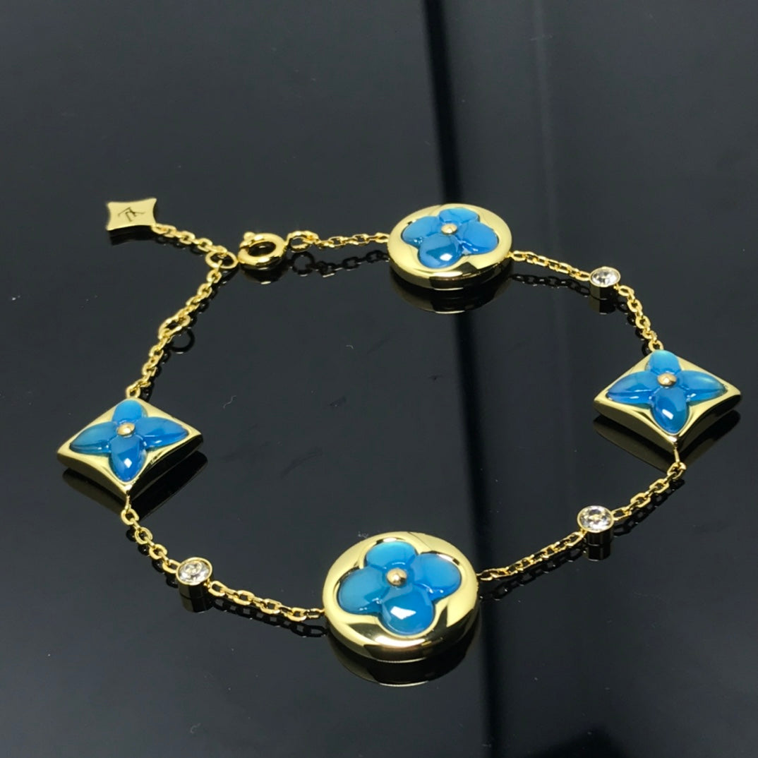 [⭐Aura]STAR AND SUN 4 MOTIF BLUE BRACELET