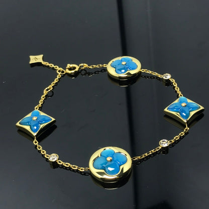 [⭐Aura]STAR AND SUN 4 MOTIF BLUE BRACELET