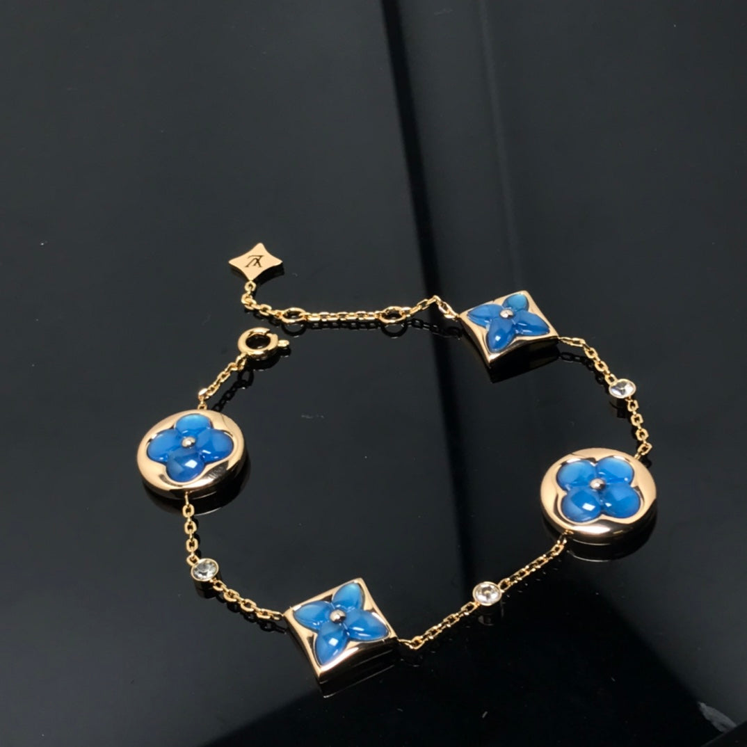 [⭐Aura]STAR AND SUN 4 MOTIF BLUE BRACELET