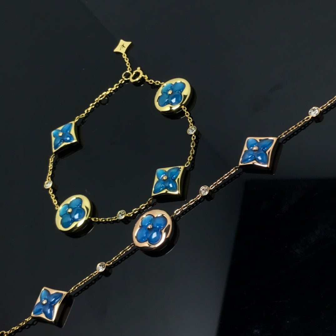 [⭐Aura]STAR AND SUN 4 MOTIF BLUE BRACELET