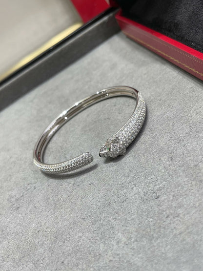 [⭐Aura]PANTHERE FULL DIAMOND OPEN BRACELET