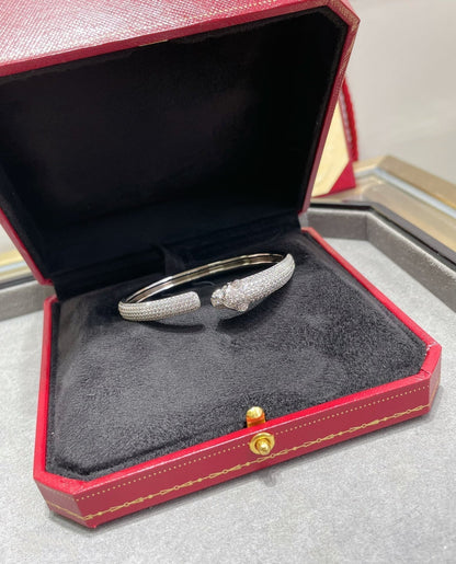 [⭐Aura]PANTHERE FULL DIAMOND OPEN BRACELET