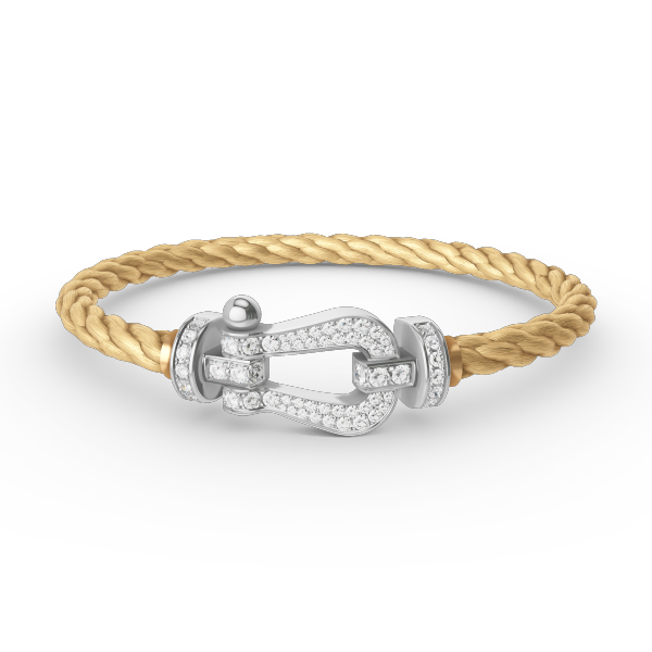 [⭐Aura]FORCE LARGE HORSESHOE FULL DIAMOND BRACELET SILVER