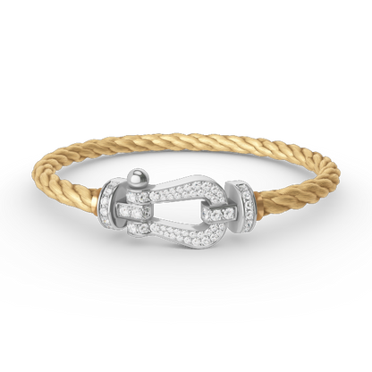 [⭐Aura]FORCE LARGE HORSESHOE FULL DIAMOND BRACELET SILVER