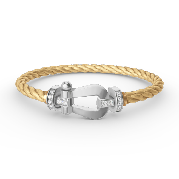 [⭐Aura]FORCE LARGE HORSESHOE HALF DIAMOND BRACELET SILVER
