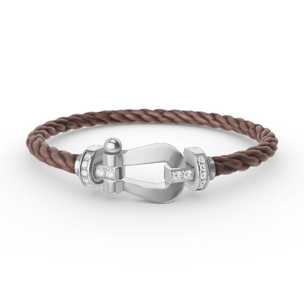 [⭐Aura]FORCE LARGE HORSESHOE HALF DIAMOND BRACELET SILVER