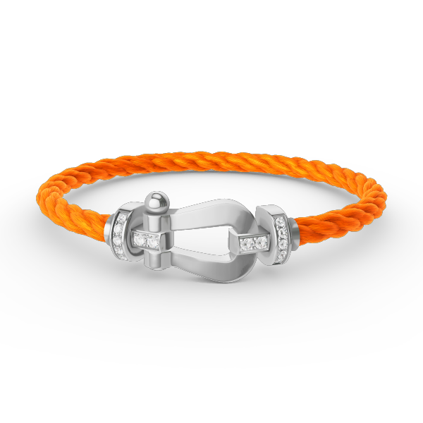 [⭐Aura]FORCE LARGE HORSESHOE HALF DIAMOND BRACELET SILVER