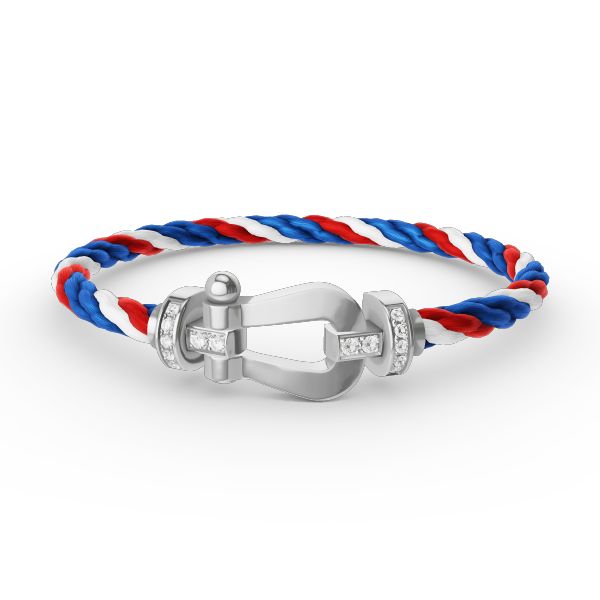 [⭐Aura]FORCE LARGE HORSESHOE HALF DIAMOND BRACELET SILVER