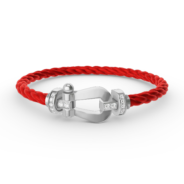 [⭐Aura]FORCE LARGE HORSESHOE HALF DIAMOND BRACELET SILVER