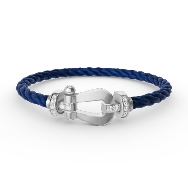 [⭐Aura]FORCE LARGE HORSESHOE HALF DIAMOND BRACELET SILVER
