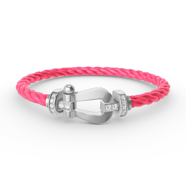[⭐Aura]FORCE LARGE HORSESHOE HALF DIAMOND BRACELET SILVER
