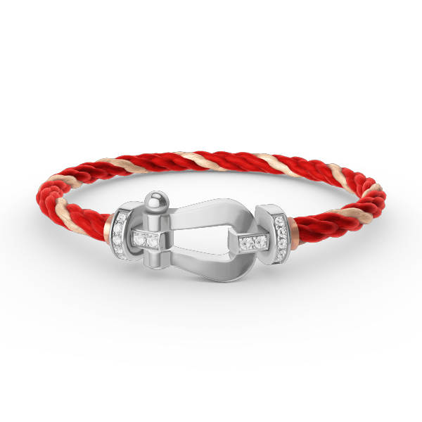 [⭐Aura]FORCE LARGE HORSESHOE HALF DIAMOND BRACELET SILVER