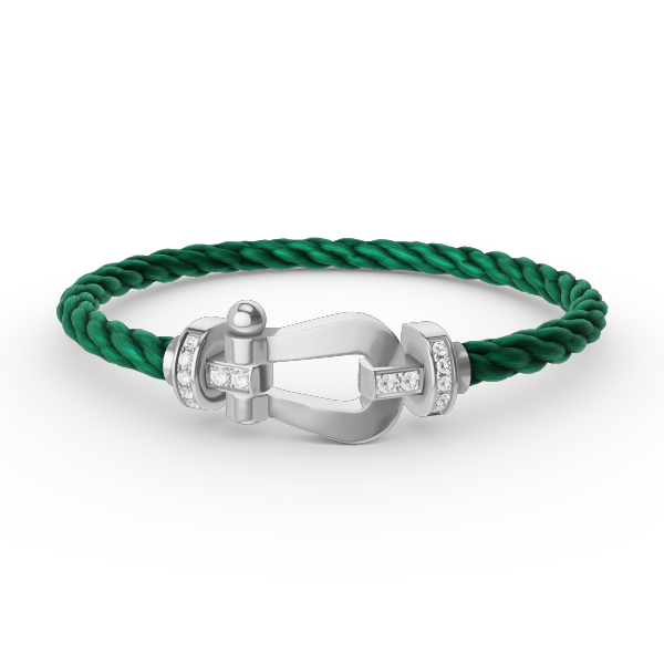 [⭐Aura]FORCE LARGE HORSESHOE HALF DIAMOND BRACELET SILVER