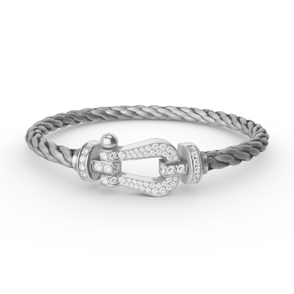 [⭐Aura]FORCE LARGE HORSESHOE FULL DIAMOND BRACELET SILVER