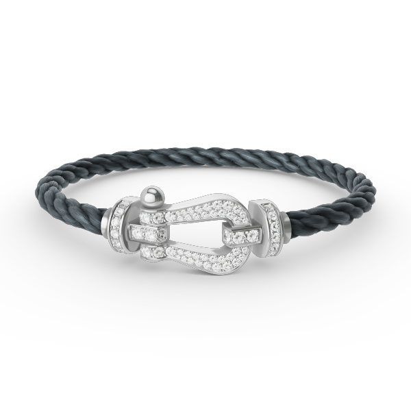 [⭐Aura]FORCE LARGE HORSESHOE FULL DIAMOND BRACELET SILVER