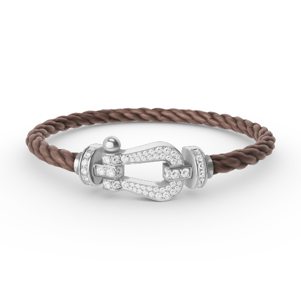 [⭐Aura]FORCE LARGE HORSESHOE FULL DIAMOND BRACELET SILVER