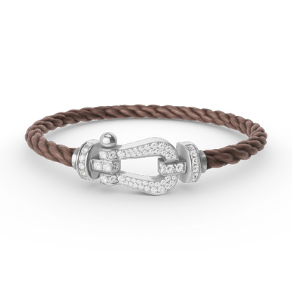 [⭐Aura]FORCE LARGE HORSESHOE FULL DIAMOND BRACELET SILVER