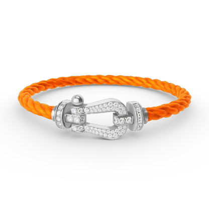 [⭐Aura]FORCE LARGE HORSESHOE FULL DIAMOND BRACELET SILVER