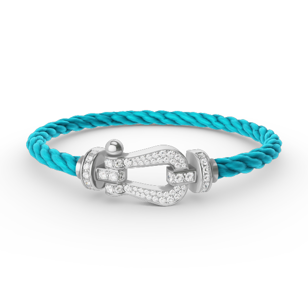 [⭐Aura]FORCE LARGE HORSESHOE FULL DIAMOND BRACELET SILVER