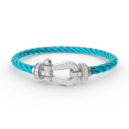 [⭐Aura]FORCE LARGE HORSESHOE FULL DIAMOND BRACELET SILVER