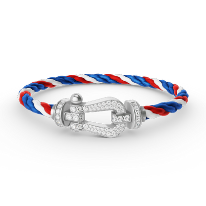 [⭐Aura]FORCE LARGE HORSESHOE FULL DIAMOND BRACELET SILVER