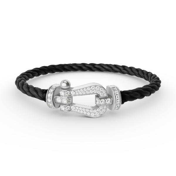 [⭐Aura]FORCE LARGE HORSESHOE FULL DIAMOND BRACELET SILVER